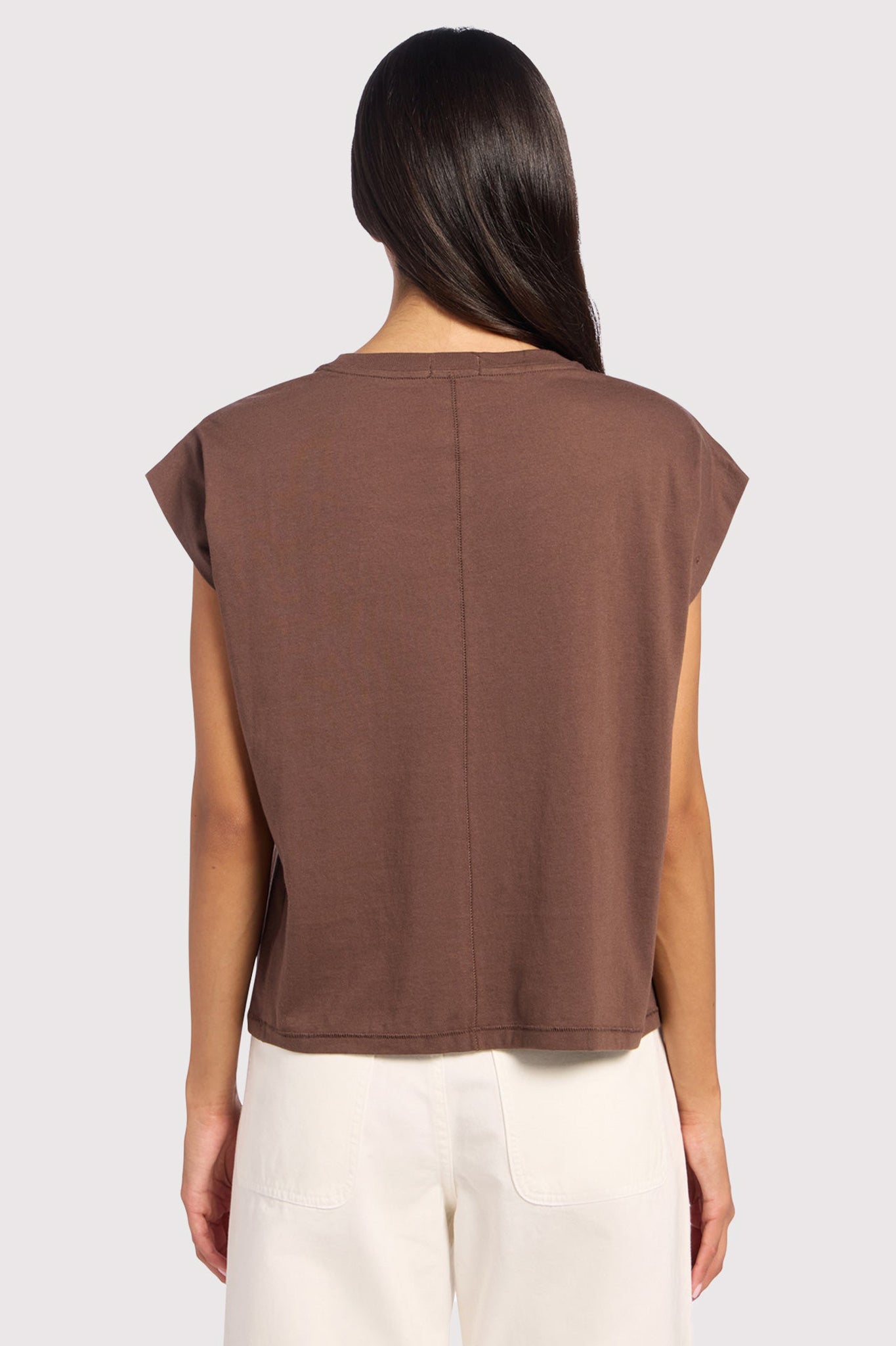 Soft Cotton Muscle Tee | Coffee