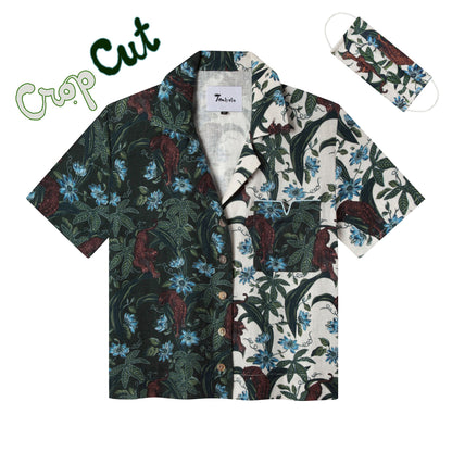 Lurking Jaguar ~ Crop Cut (Green / White Scramble)