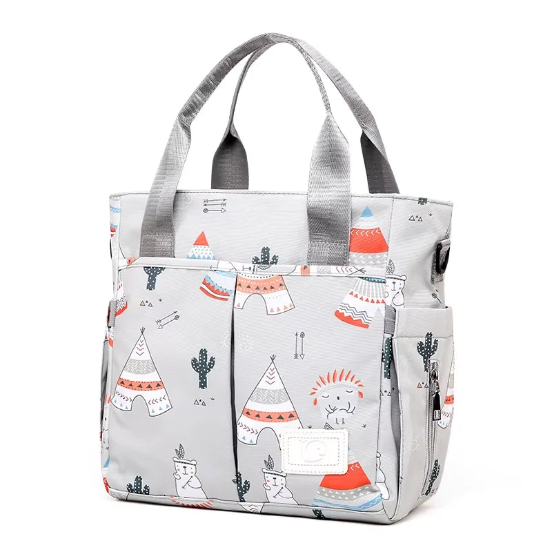 2026 New High Quality Cartoon Printing Mommy Shoulder Bag Waterproof Large Capacity Baby Bags