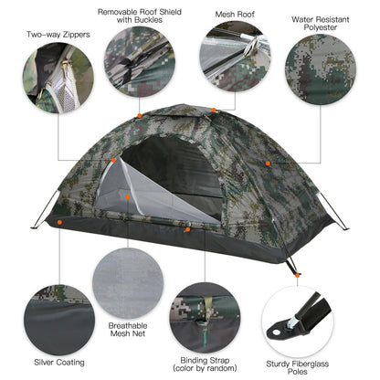 Ultralight 1-2 Person Camping Tent – Anti-UV UPF 30+ Portable Hiking Tent