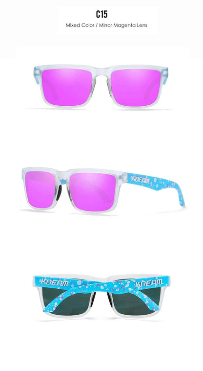 KDEAM Classic Square Sunglasses Men Women Category 3 Polarized Sun Glasses Unique Frame Surface Eyewear With Case Box KD332