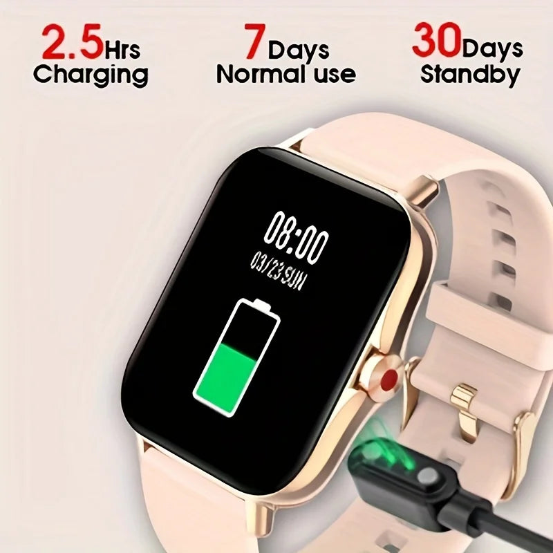 A Women's Smartwatch Compatible with Both iPhone and Android Phones, Equipped with a Health Tracker/message
