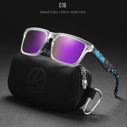 KDEAM Classic Square Sunglasses Men Women Category 3 Polarized Sun Glasses Unique Frame Surface Eyewear With Case Box KD332