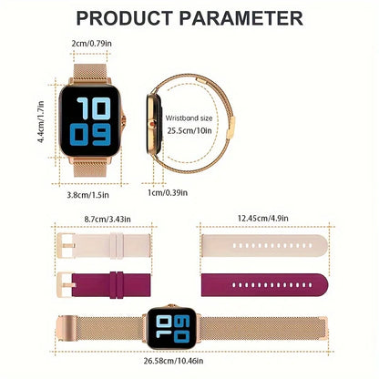 A Women's Smartwatch Compatible with Both iPhone and Android Phones, Equipped with a Health Tracker/message