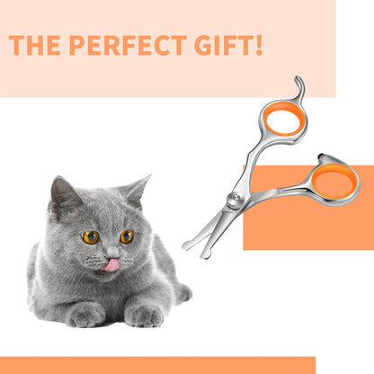 4.5 Inch NEPURLson Color Teeth Pet Grooming Scissors Straight Scissors Curved Blade protection Scissors PT-136