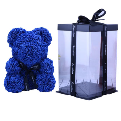 40cm PE Foam Flora San Valentin Artificial Flowers Decor Teddy Rose Bear With Box