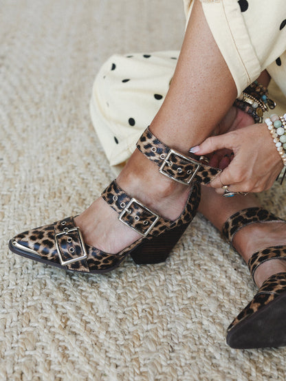 Hendrix Buckle Bootie - Leopard Beige