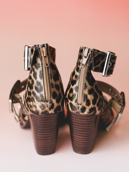 Hendrix Buckle Bootie - Leopard Beige
