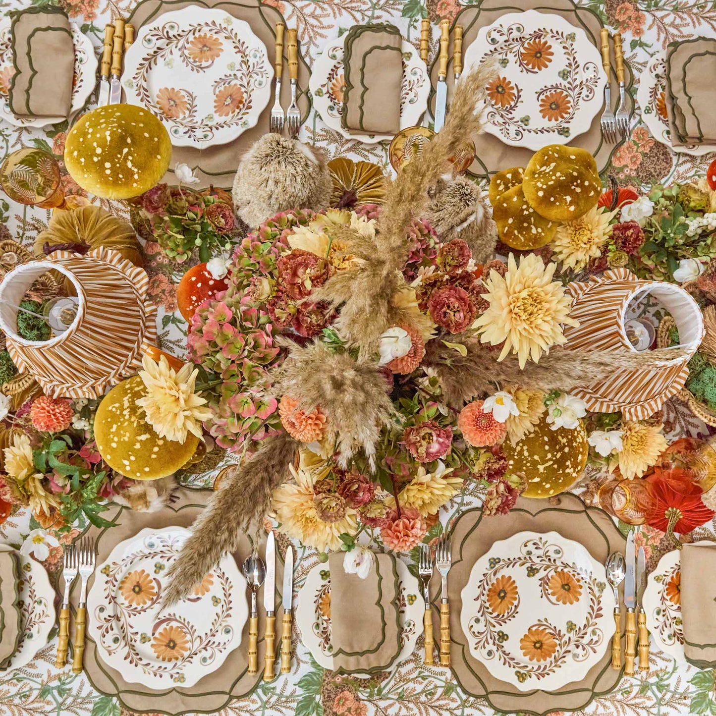 Autumn Flowers Dinner Plates (Set of 4)