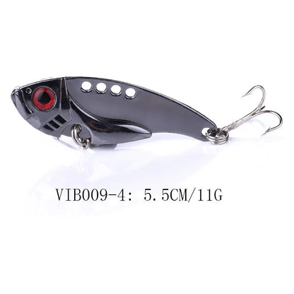Metal VIB Cicada Fishing Lure – 3D Eyes Hard Bait with Treble Hook, 3g/7g/11g