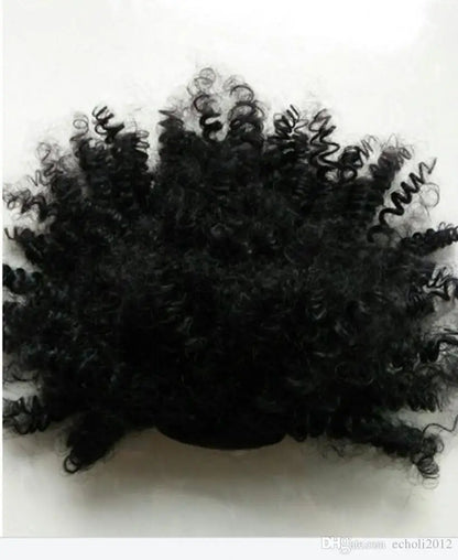 Chic Humain Women Puff Chignon Kinky Curly Hair Ponytail Hairpiece 120g