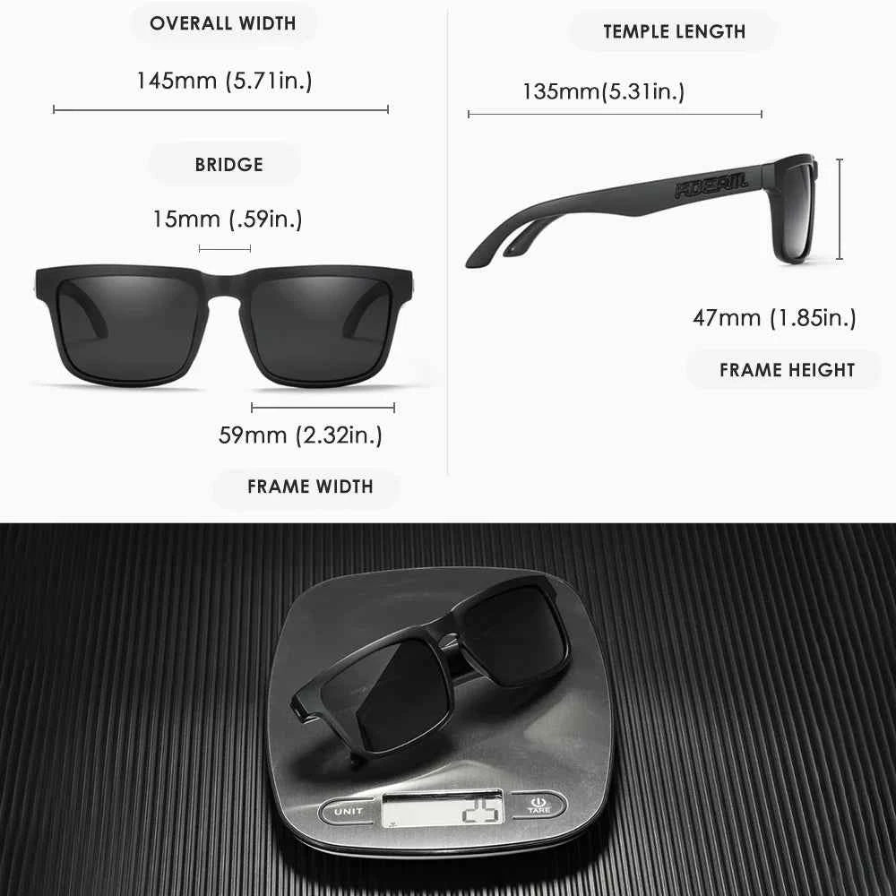 KDEAM Classic Square Sunglasses Men Women Category 3 Polarized Sun Glasses Unique Frame Surface Eyewear With Case Box KD332