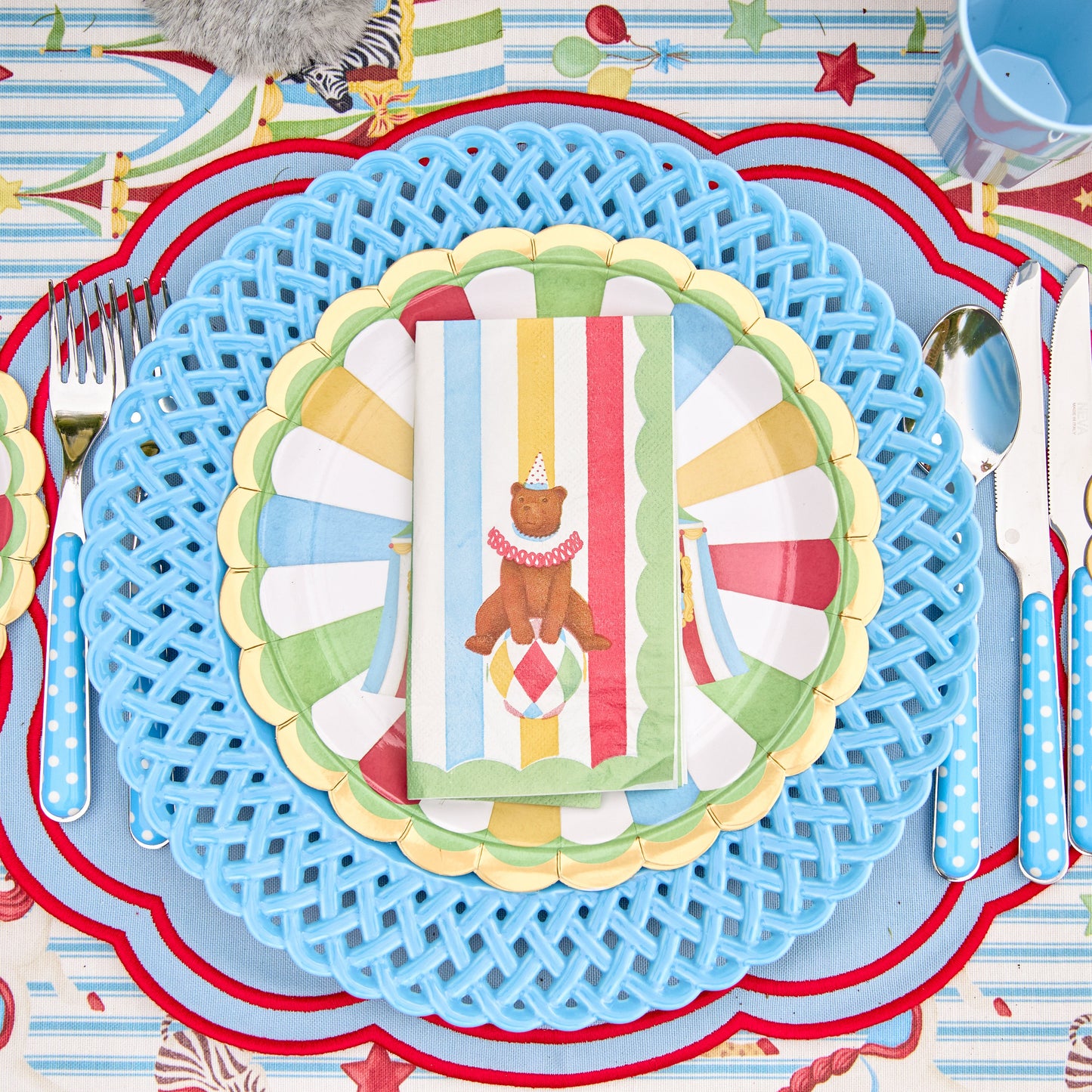 Blue & Red Eloise Placemats (Set of 4)