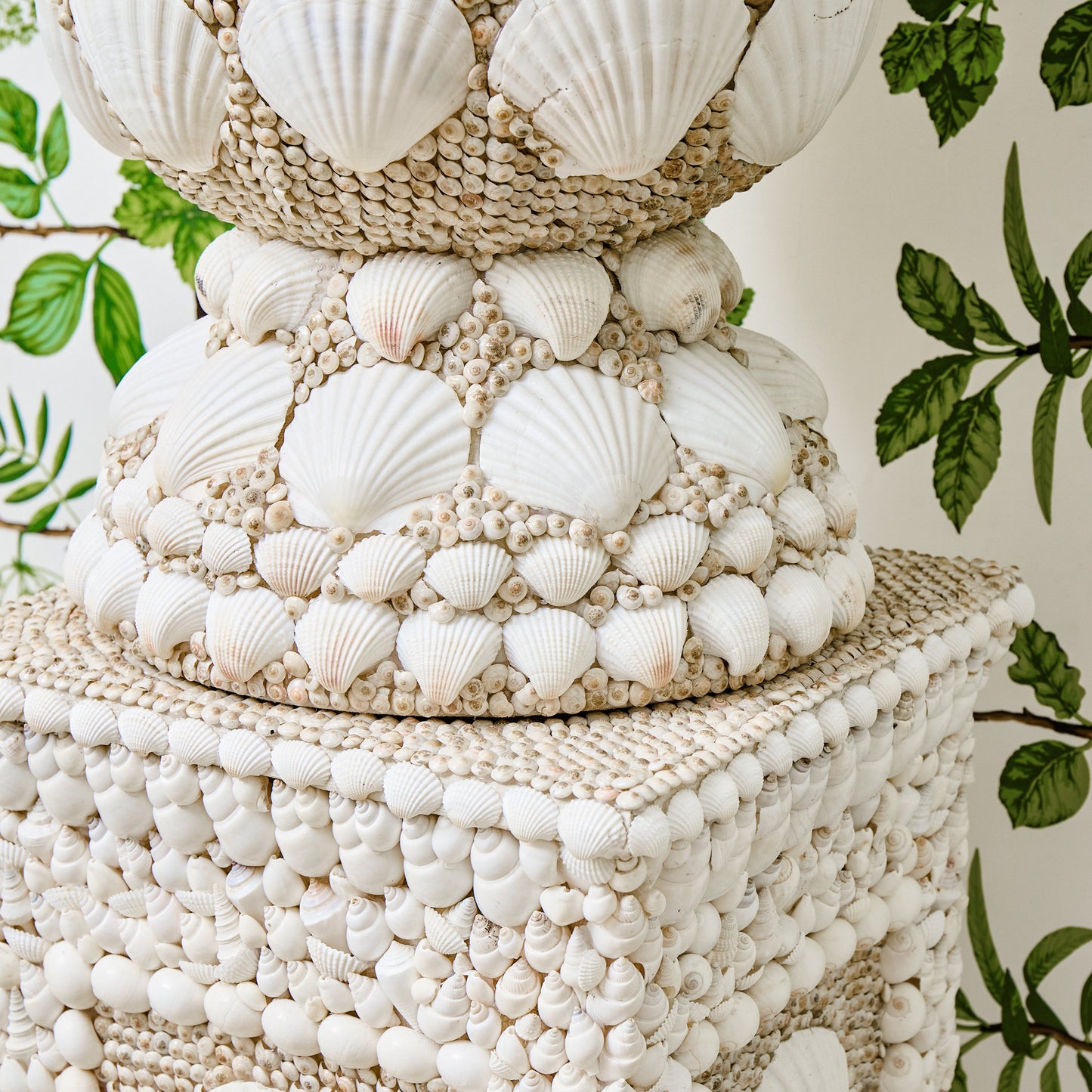 Large Mixed Shell Urn & Pedestal