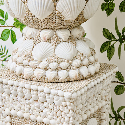 Large Mixed Shell Urn & Pedestal