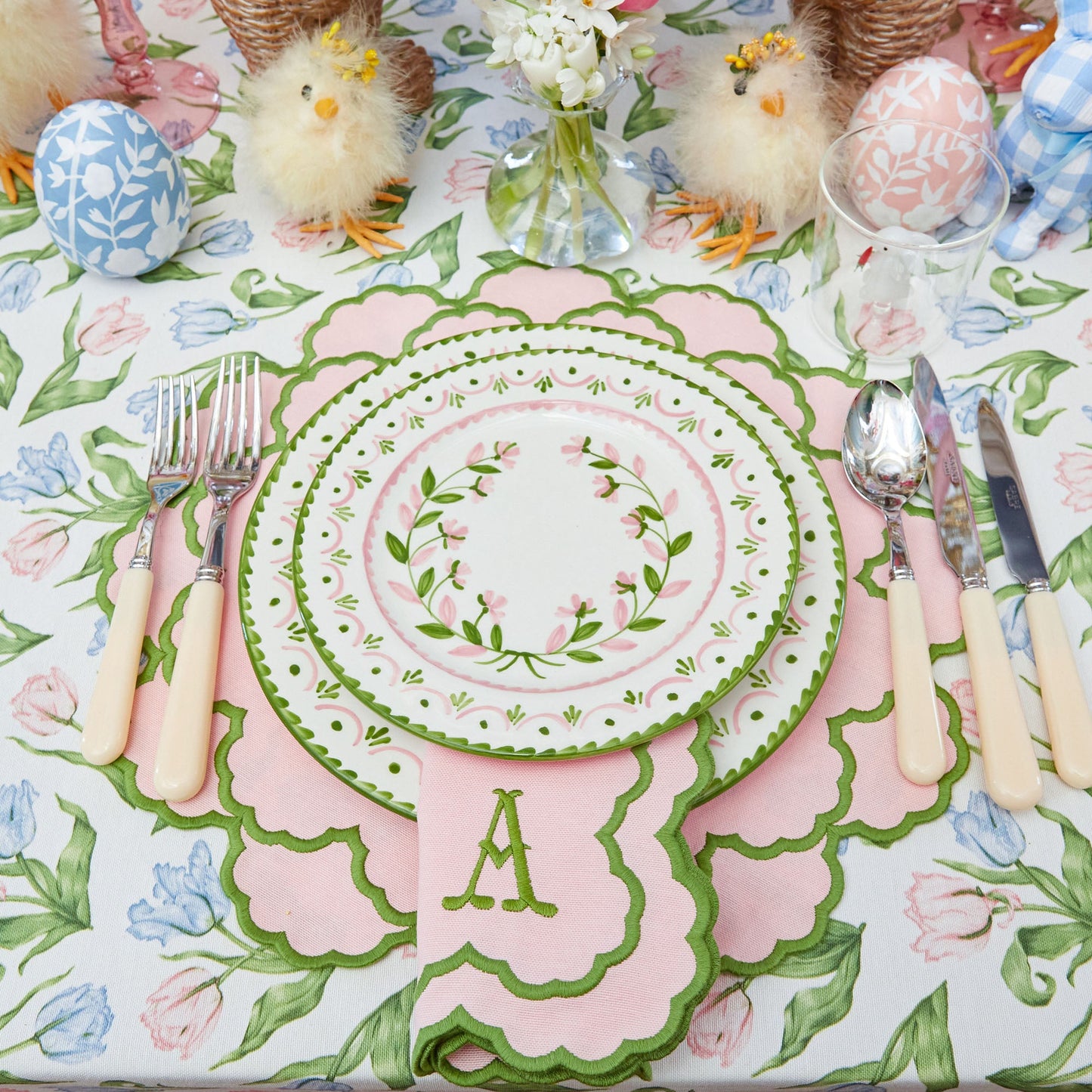 Green & Pink Josephine Garland Starter Plate