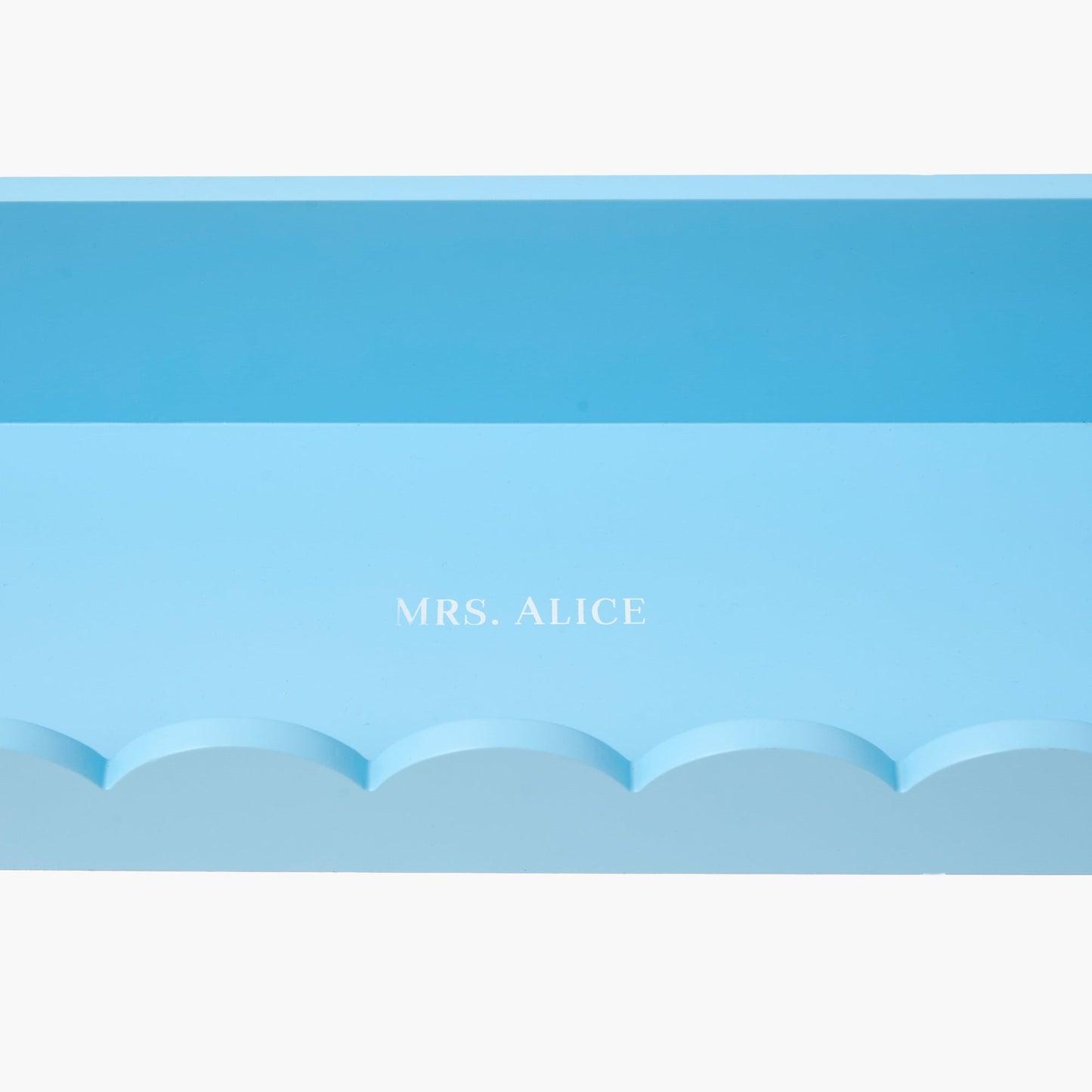 Soft Blue Scalloped Lacquer Shelf