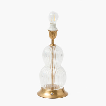 Glass Bardot Rechargeable Lamp with Red Lotus Ruffle Shade (18cm)
