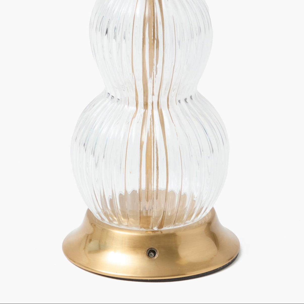 Glass Bardot Rechargeable Lamp with Red Lotus Ruffle Shade (18cm)
