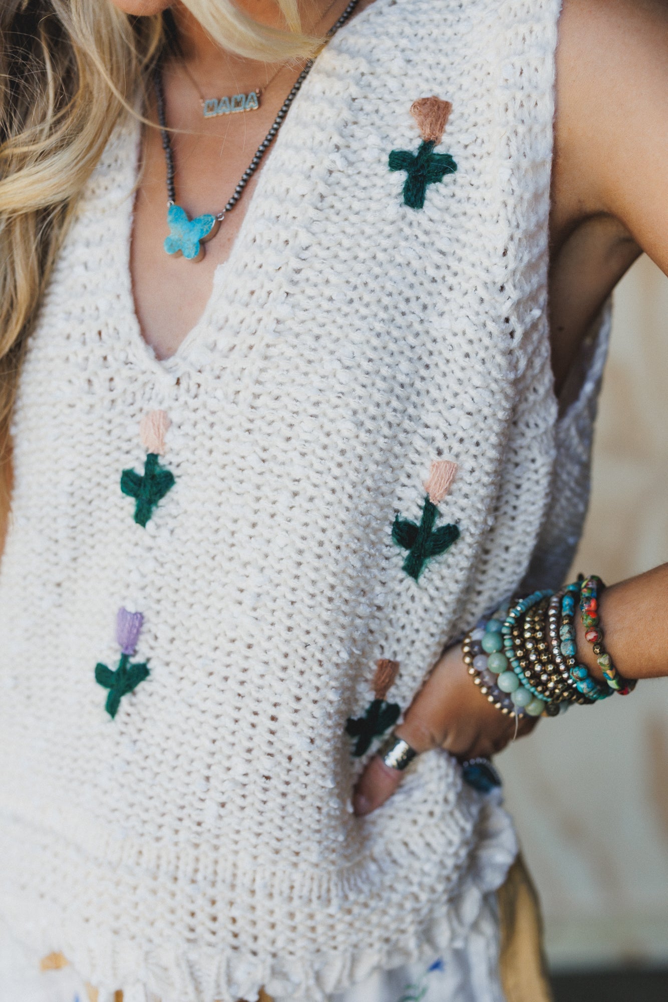 Drifting Blooms Crochet Top - White - Pre Order