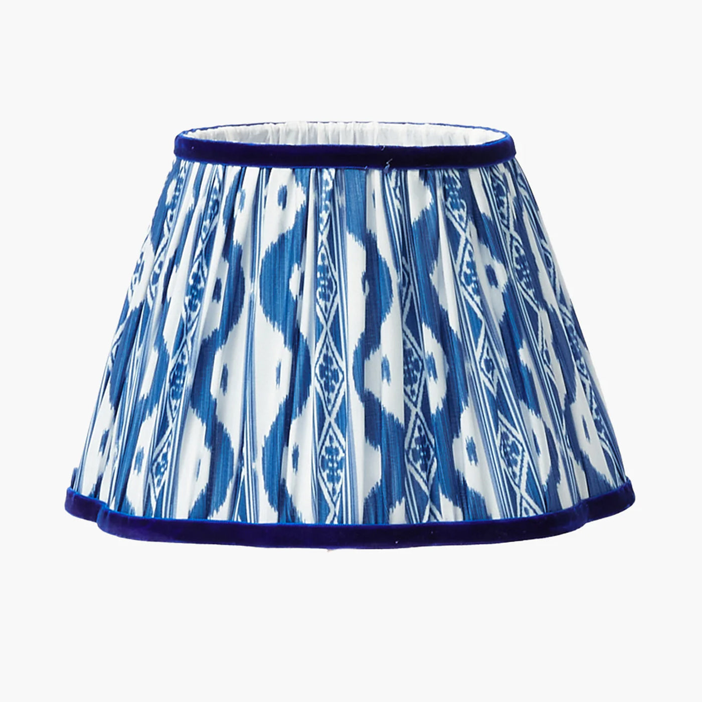 Chinoiserie Rechargeable Lamp with Cobalt Ikat Shade (22cm)