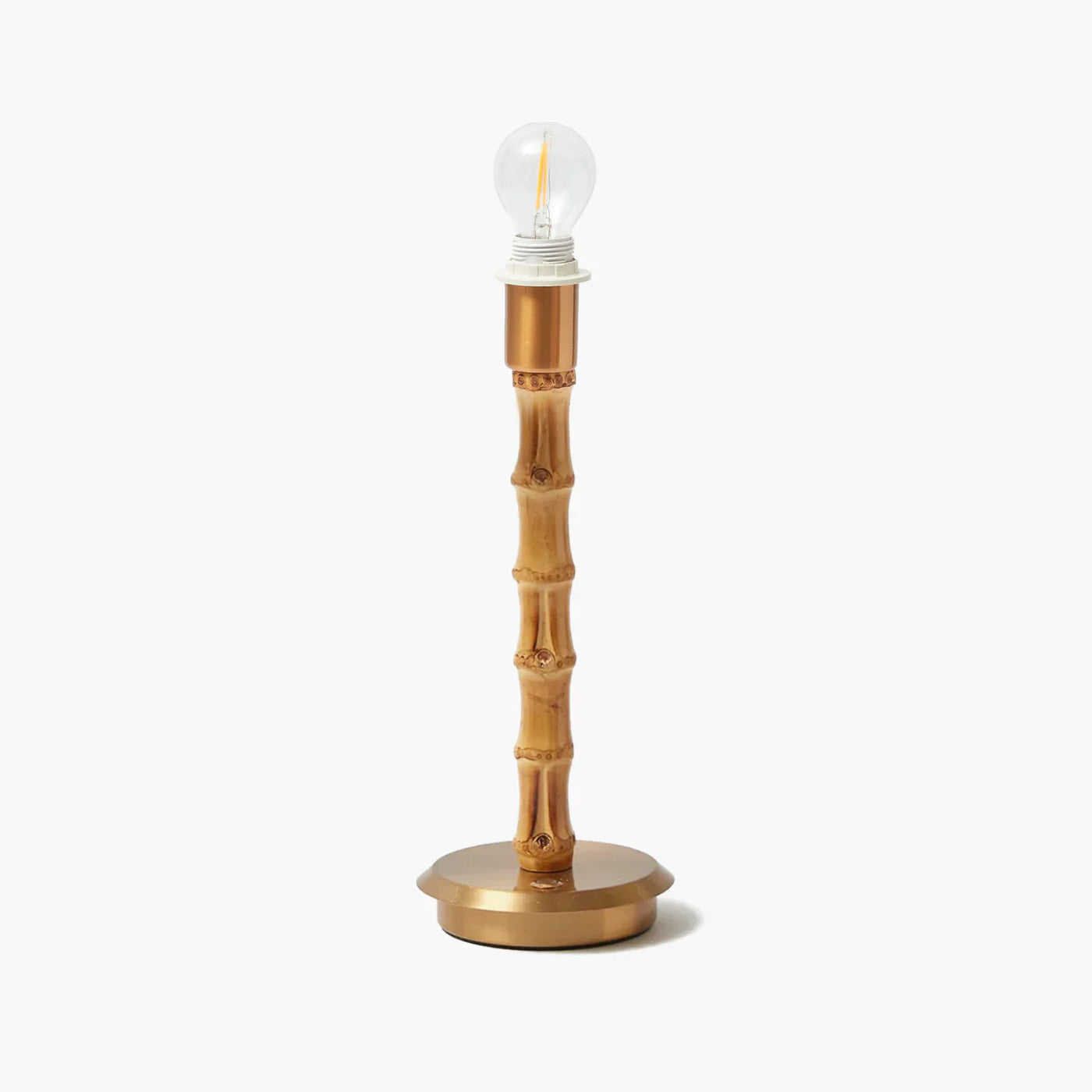 Bamboo Rechargeable Lamp with Putty Ikat Shade (18cm)