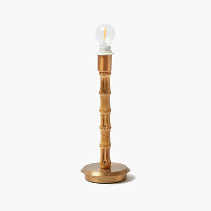 Bamboo Rechargeable Lamp with Putty Ikat Shade (18cm)