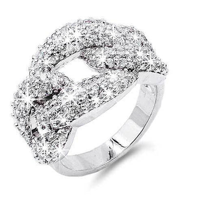 Kelys Rhodium Plated CZ Ring - Silver