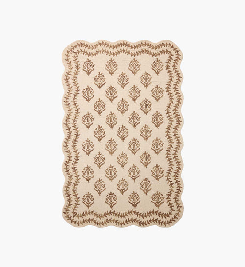 Lisette Wool Hooked Rug - Ivory & Natural