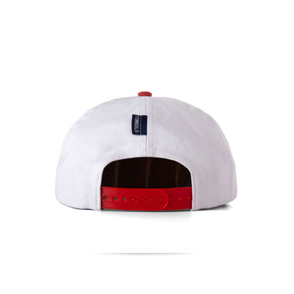 'Claws N' Roses' 7-Panel Souvenir Cap (White / Red)