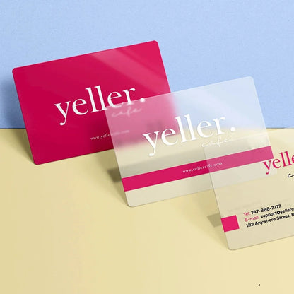 20/50/100/200PCS Transparent PVC Business Card Colorful Printing Personalized LOGO Text Thank You Card Free DESIGN 0.38mm