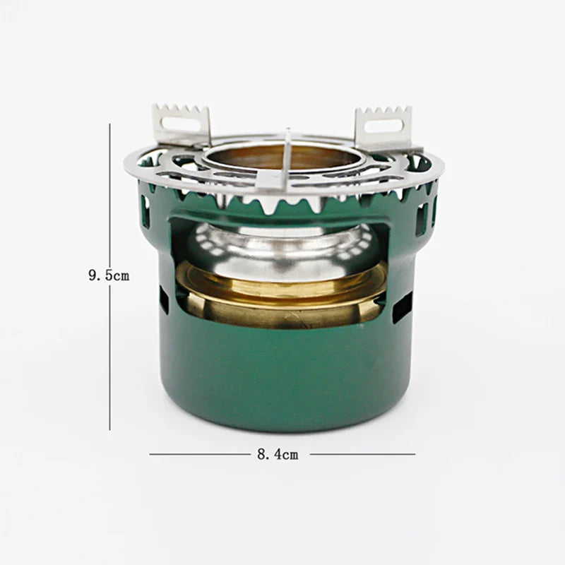 Aluminum Alcohol Camp Stove – Lightweight with Pot Stand & Storage Bag, 4 Colors