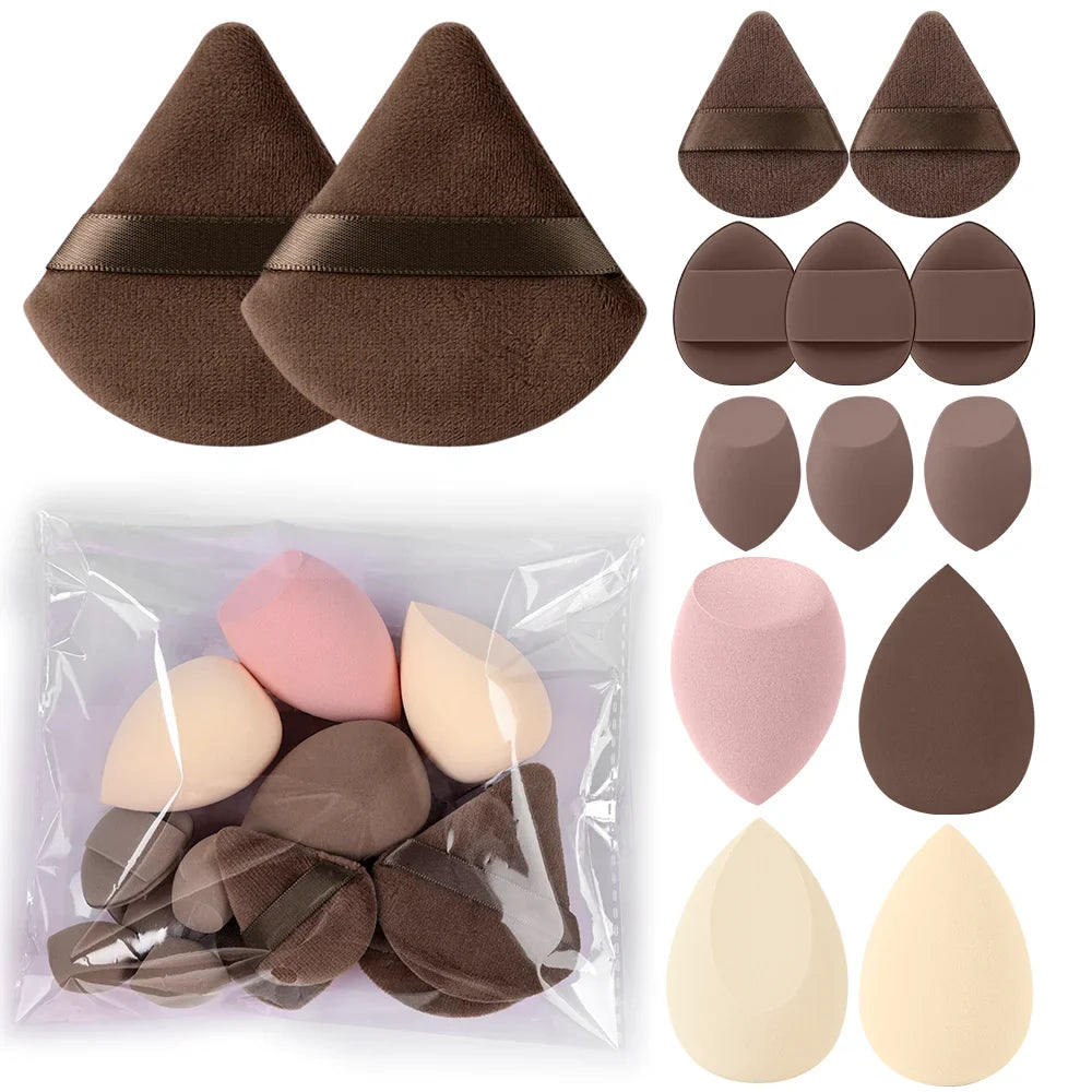 3-20PCS Makeup Brushes Set Eye Shadow Foundation Blush Highlighter Concealer Brush Female Beauty Tool Beauty Sponges Thumb Puffs