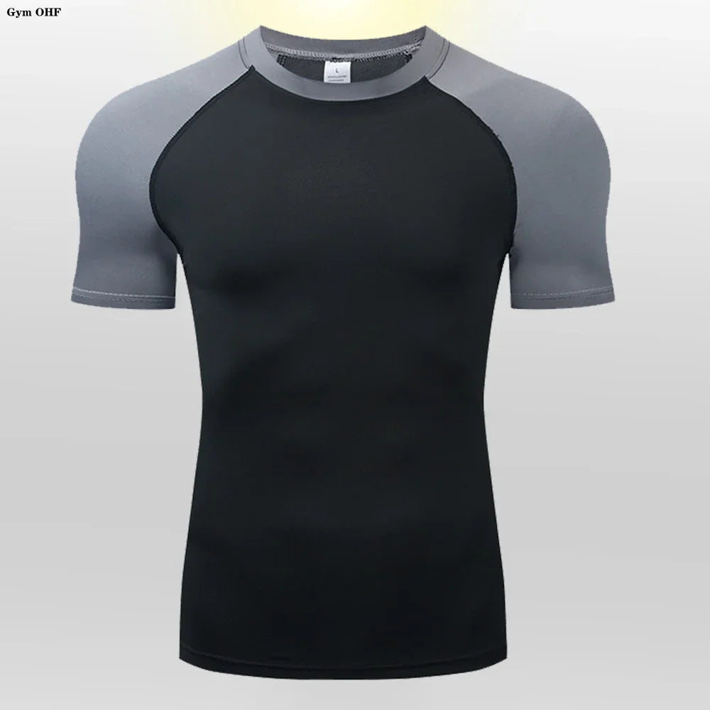 Men's T-Shirt Running Sport T Shirt Men Compression Top Tee Fitness Quick Dry Tight Training Gym Sport Running Shirts Men Jersey