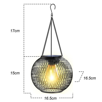 Solar LED Hanging Lantern – IP65 Waterproof, 800mAh, Auto Dusk-to-Dawn, Metal