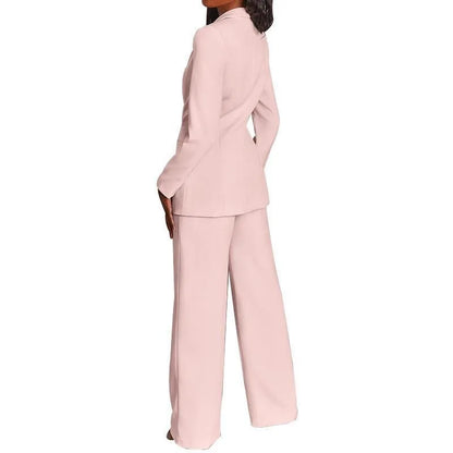 Hot Selling Professional Suit Set Solid Color Healthy Fabric 2024 Spring and Autumn New Women's Fit Suit Two-piece Set