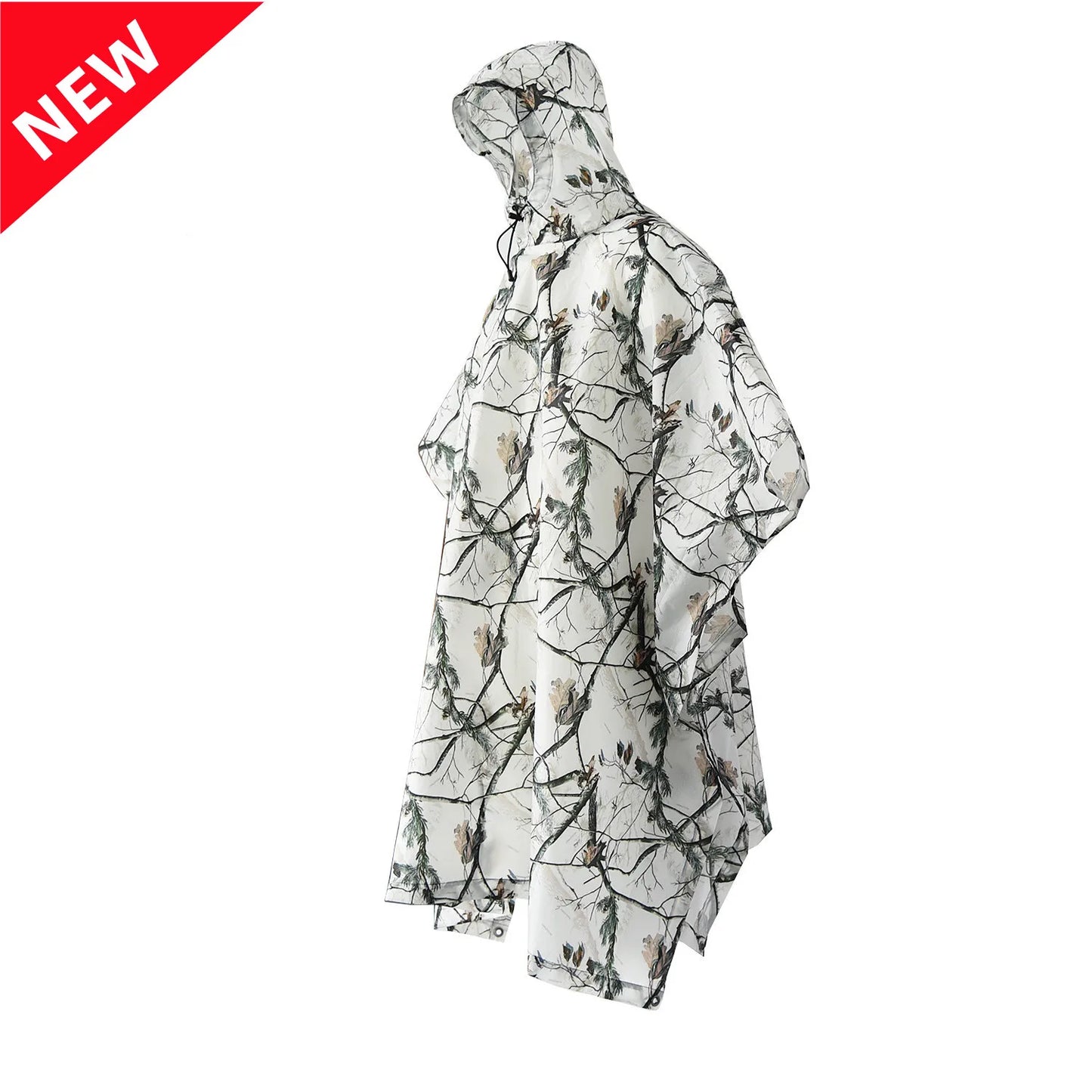 Camouflage Waterproof Raincoat Poncho – Multifunctional Hunting & Camping Rain Cover
