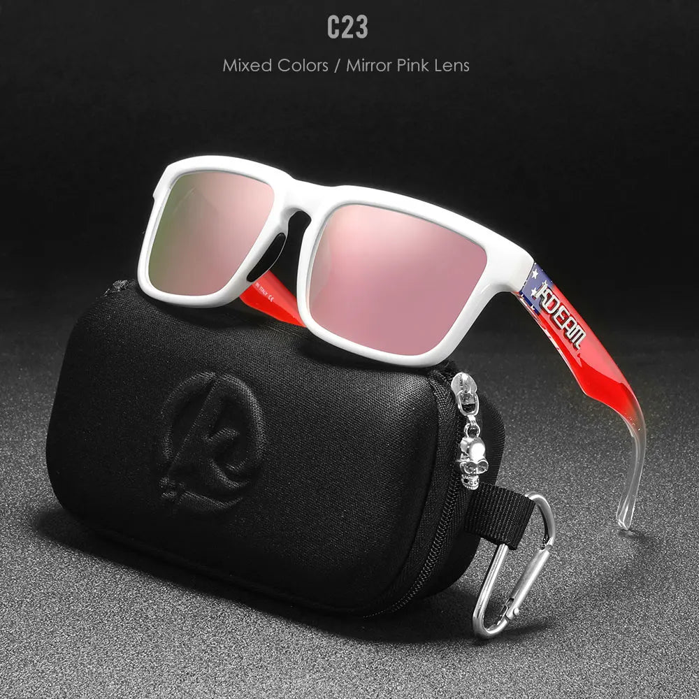 KDEAM Classic Square Sunglasses Men Women Category 3 Polarized Sun Glasses Unique Frame Surface Eyewear With Case Box KD332