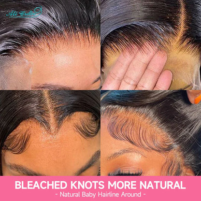 Ali Grace Hair Bleached Knots Body Wave 13x4 Lace Front Human Hair Wigs For Women Pre Plucked Hairline Body Wave Full Lace Wigs
