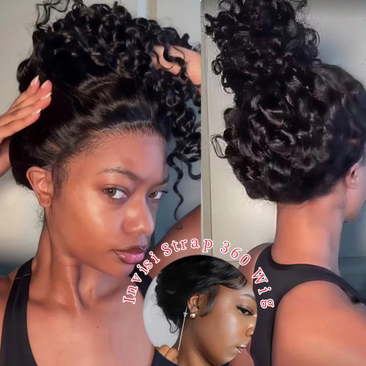 250 Density 360 Hd Lace Front Human Hair Wig Pre Plucked Invisible drawstring 360 Glueless Wig Deep Wave Frontal Wigs Human Hair