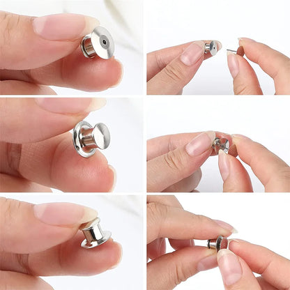 50pcs Metal Locking Pin Backs Keeper Clasp for DIY Badges Brooch Enamel Lapel Brooch Jewelry Char, Bags Craft Making Supplies