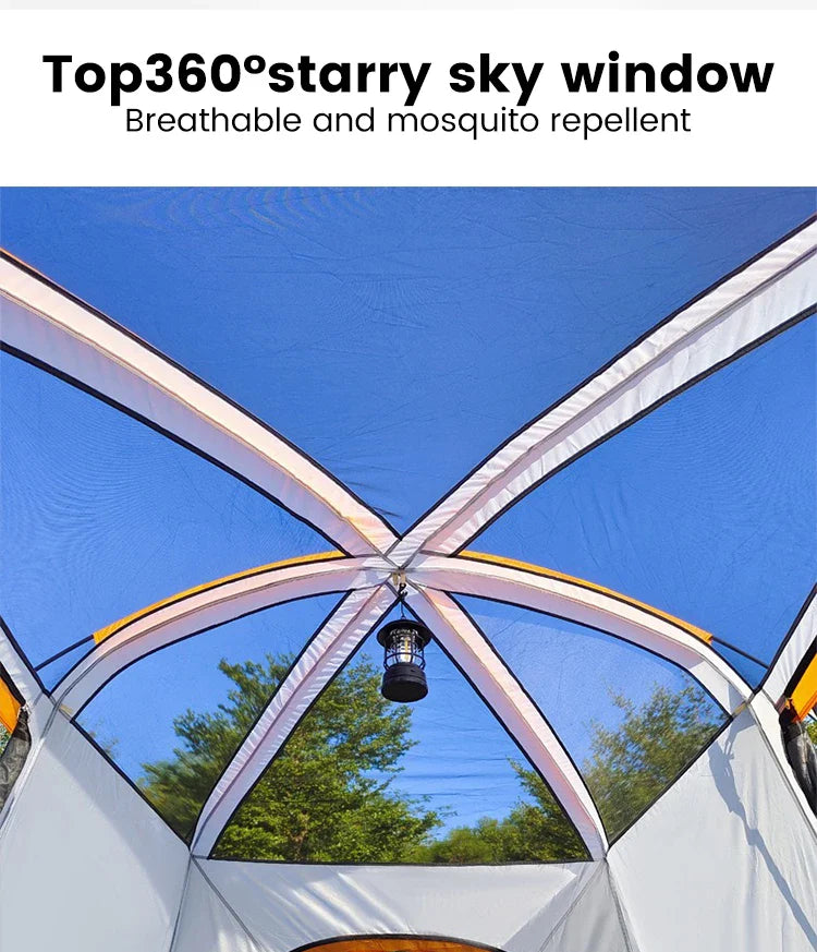 4-Season Camping Tent – 3-12 Person Waterproof Double Layer 2-Room Family Tent