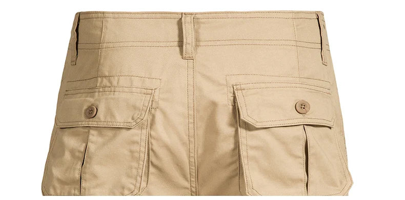 Men's Multi-Pocket Cotton Cargo Shorts – Loose Fit Outdoor & Beach Shorts