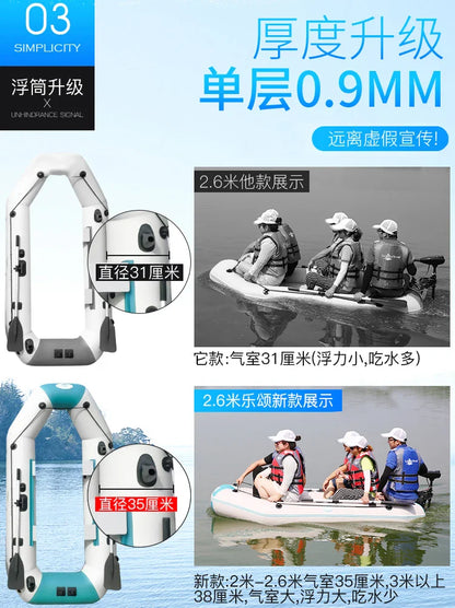 2.0~3.6m Inflatable Boat Air Deck Set 2+1 Air Chamber 0.9mm Thickened PVC 3-layer Mesh Wear Resistance Kayaks LUYA Fishing Boat