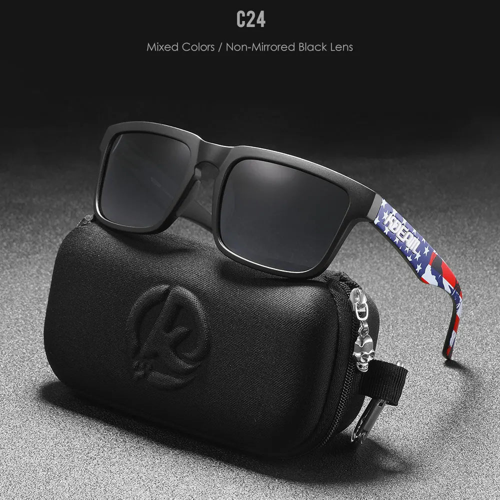 KDEAM Classic Square Sunglasses Men Women Category 3 Polarized Sun Glasses Unique Frame Surface Eyewear With Case Box KD332