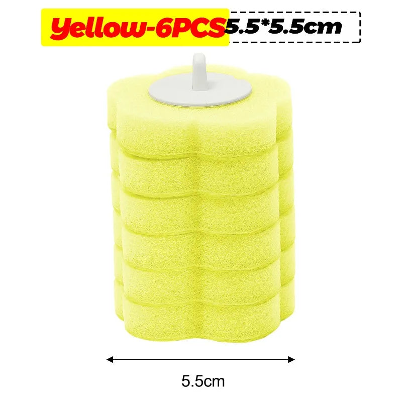 6-60PCS Toilet Disposable Replacement Head Foam Cleaning Sponges Heads Toilet Brush Refills No Dead Angle Bathroom Brush Heads