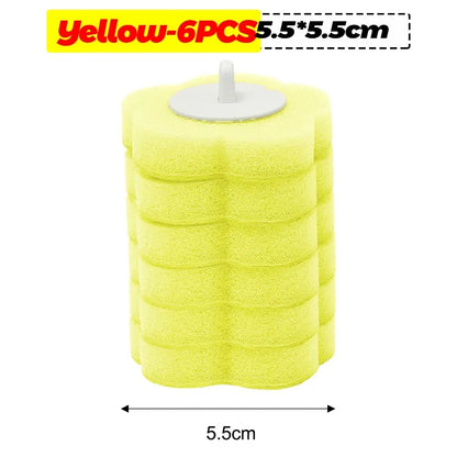 6-60PCS Toilet Disposable Replacement Head Foam Cleaning Sponges Heads Toilet Brush Refills No Dead Angle Bathroom Brush Heads