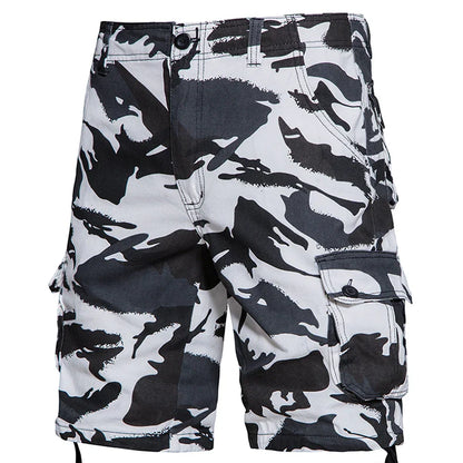 Men's Camo Cargo Shorts – Breathable Cotton Outdoor Sports Half Pants with Side Pockets