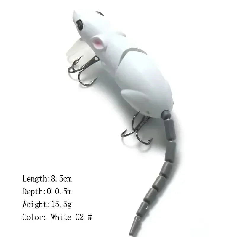 Floating Plastic Mouse Swimbait Lure – 155mm, Topwater, Pike & Bass, 5 Colors