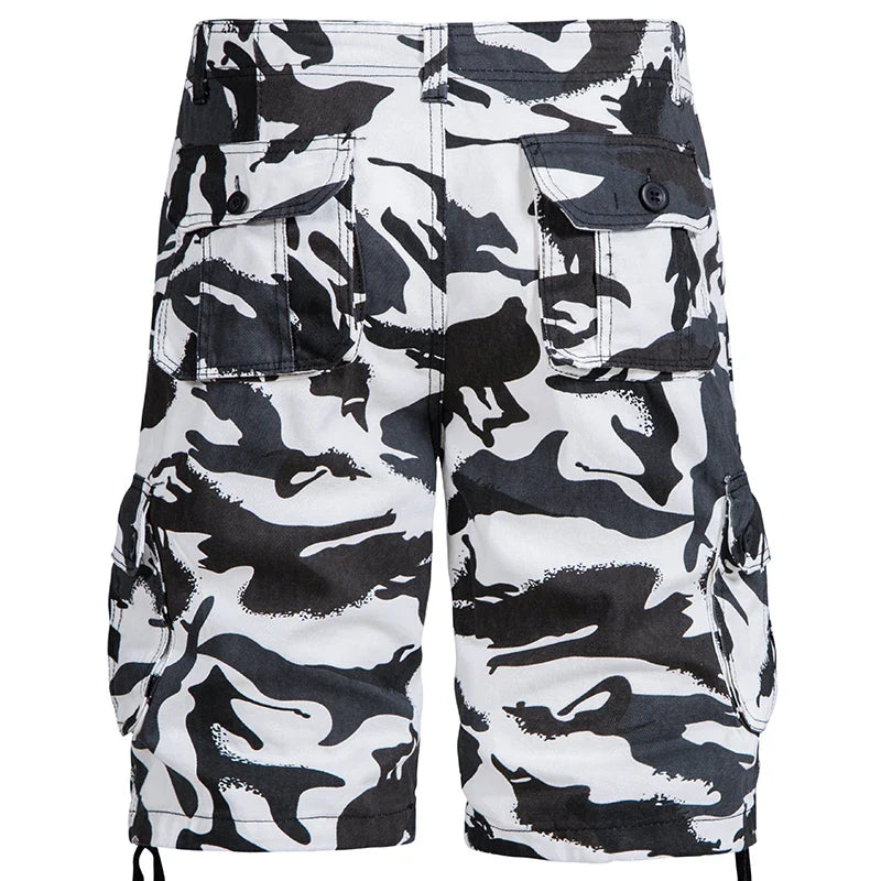 Men's Camo Cargo Shorts – Breathable Cotton Outdoor Sports Half Pants with Side Pockets